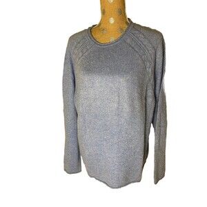 McDuff Cashmere Blend Sweater Blue Knit Women's  Med Long Sleeve Relaxed Soft